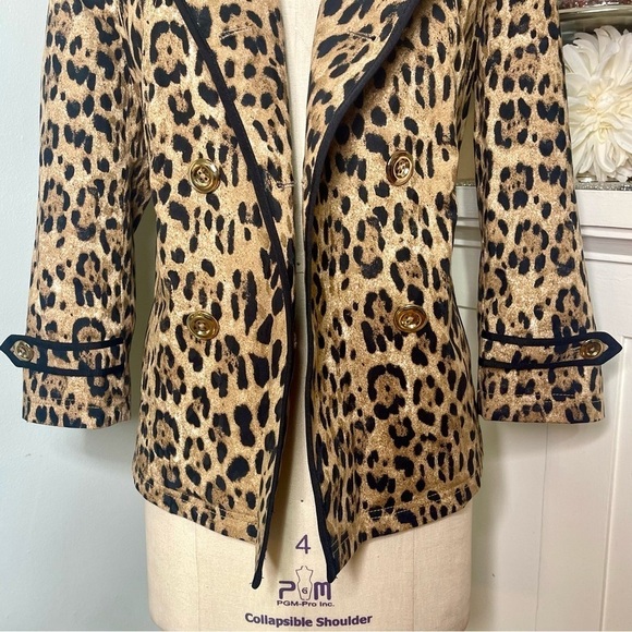 White House Black Market Leopard Print Jacket 4 Small - Picture 8 of 16